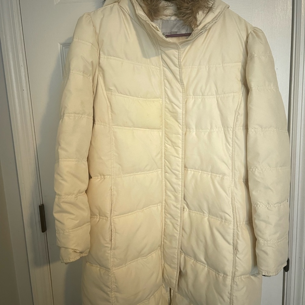 Cream long length coat